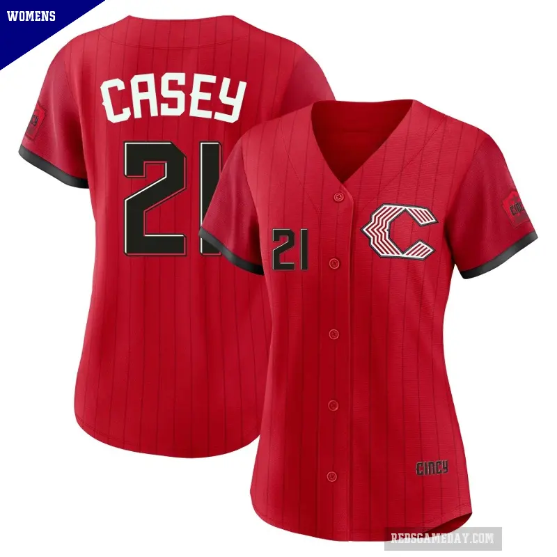Women's No.21 Sean Casey Cincinnati Reds Red Limited 2026 City Connect Stadium Jersey