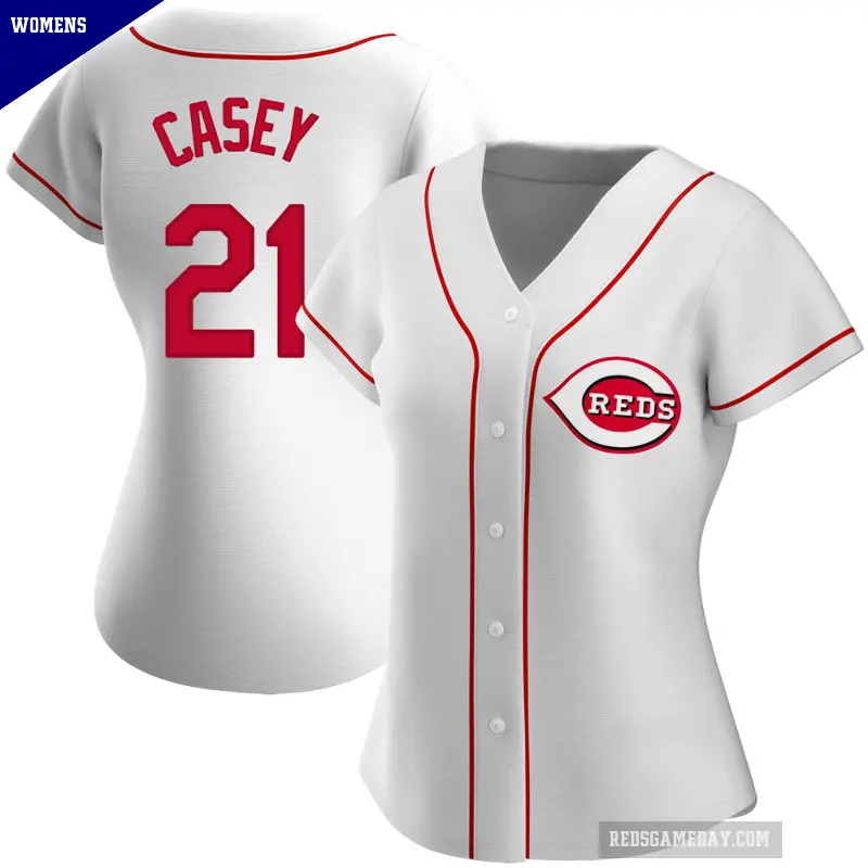 Women's No.21 Sean Casey Cincinnati Reds White Authentic Home Jersey
