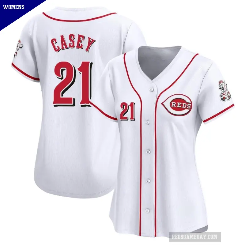 Women's No.21 Sean Casey Cincinnati Reds White Limited Home Jersey