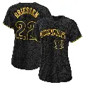 Women's No.22 Dan Driessen Cincinnati Reds Black Replica Snake Skin City Jersey