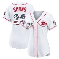 Women's No.26 Chase Burns Cincinnati Reds White Limited 2026 All-Star Edition Stars & Stripes Home Stadium Jersey