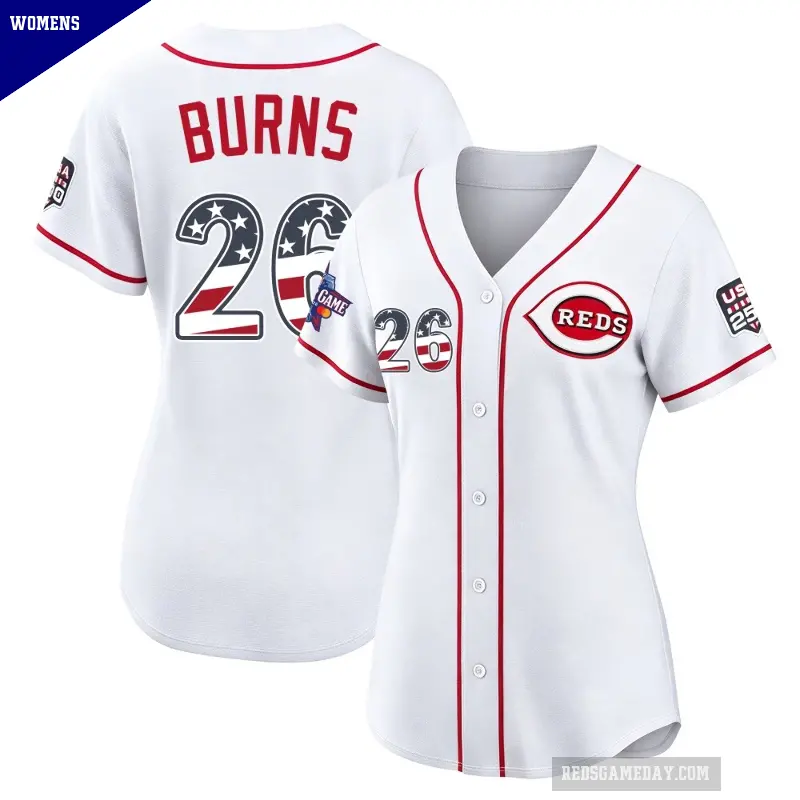 Women's No.26 Chase Burns Cincinnati Reds White Limited 2026 All-Star Edition Stars & Stripes Home Stadium Jersey