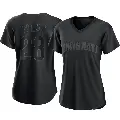 Women's No.28 Bobby Tolan Cincinnati Reds Black Authentic Pitch Fashion Jersey
