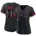 Women's No.51 Brady Singer Cincinnati Reds Black Authentic 2023 City Connect Jersey