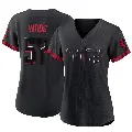 Women's No.57 Rece Hinds Cincinnati Reds Black Authentic 2023 City Connect Jersey
