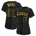 Women's No.57 Rece Hinds Cincinnati Reds Black Authentic Snake Skin City Jersey