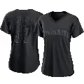 Women's No.57 Rece Hinds Cincinnati Reds Black Replica Pitch Fashion Jersey