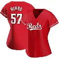 Women's No.57 Rece Hinds Cincinnati Reds Red Replica Alternate Jersey