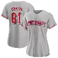 Women's No.61 Bronson Arroyo Cincinnati Reds Gray Replica Road Jersey