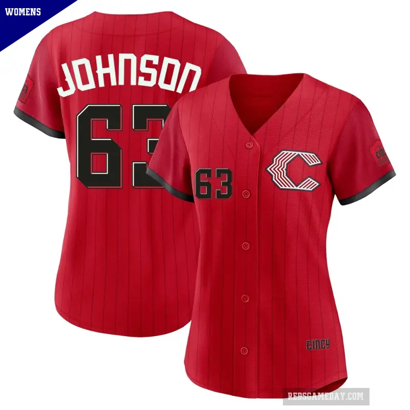 Women's No.63 Ivan Johnson Cincinnati Reds Red Limited 2026 City Connect Stadium Jersey