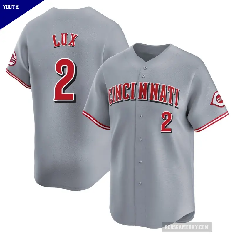 Youth No.2 Gavin Lux Cincinnati Reds Gray Limited Away Jersey