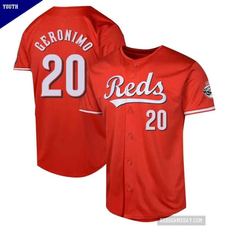 Youth No.20 Cesar Geronimo Cincinnati Reds Red Limited Alternate Jersey