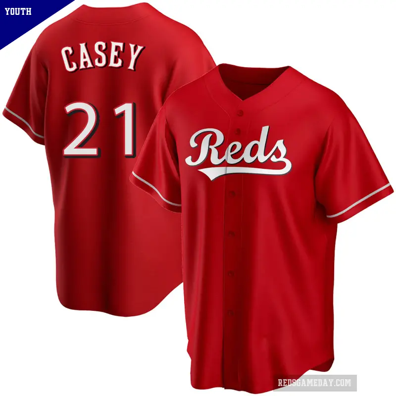Youth No.21 Sean Casey Cincinnati Reds Red Replica Alternate Jersey
