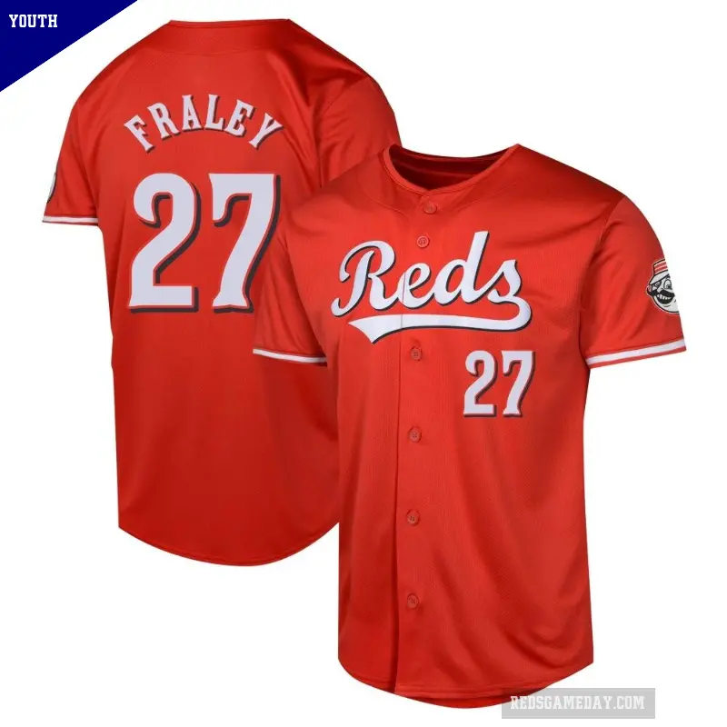 Youth No.27 Jake Fraley Cincinnati Reds Red Limited Alternate Jersey