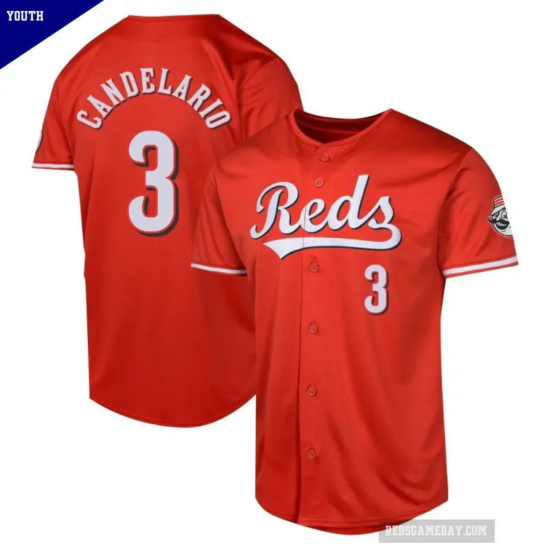 Youth No.3 Jeimer Candelario Cincinnati Reds Red Limited Alternate Jersey