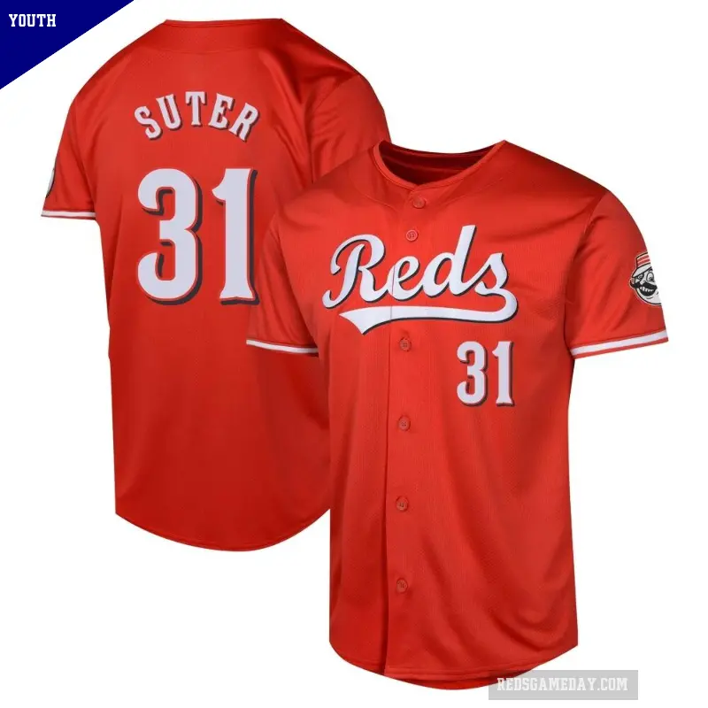 Youth No.31 Brent Suter Cincinnati Reds Red Limited Alternate Jersey