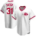Youth No.31 Brent Suter Cincinnati Reds White Replica Home Cooperstown Collection Jersey