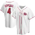 Youth No.4 Santiago Espinal Cincinnati Reds White Replica Home Jersey