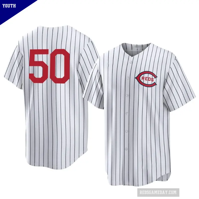 Youth No.50 Sam Moll Cincinnati Reds White Replica 2022 Field Of Dreams Jersey