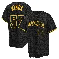 Youth No.57 Rece Hinds Cincinnati Reds Black Replica Snake Skin City Jersey