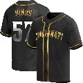 Youth No.57 Rece Hinds Cincinnati Reds Gold Replica Black en Alternate Jersey