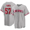 Youth No.57 Rece Hinds Cincinnati Reds Gray Replica Road Jersey