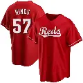 Youth No.57 Rece Hinds Cincinnati Reds Red Replica Alternate Jersey