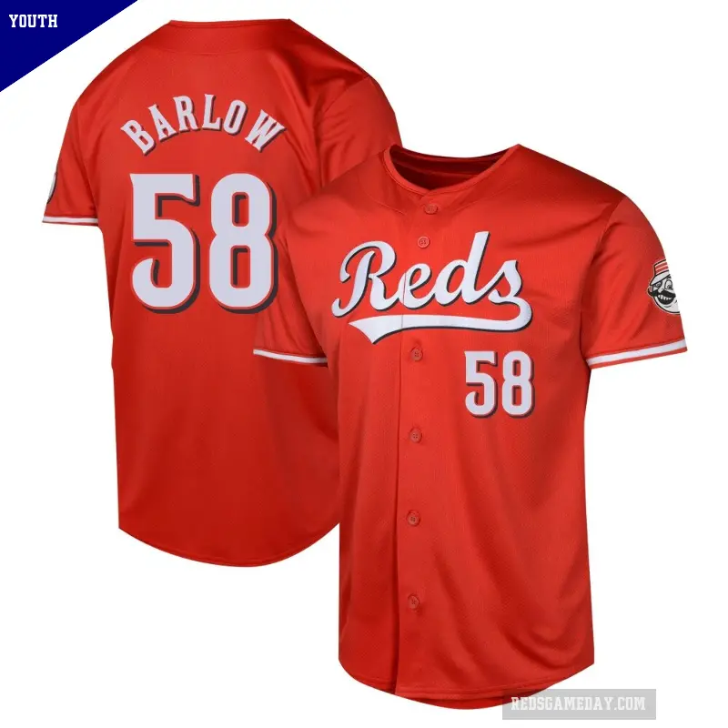 Youth No.58 Scott Barlow Cincinnati Reds Red Limited Alternate Jersey