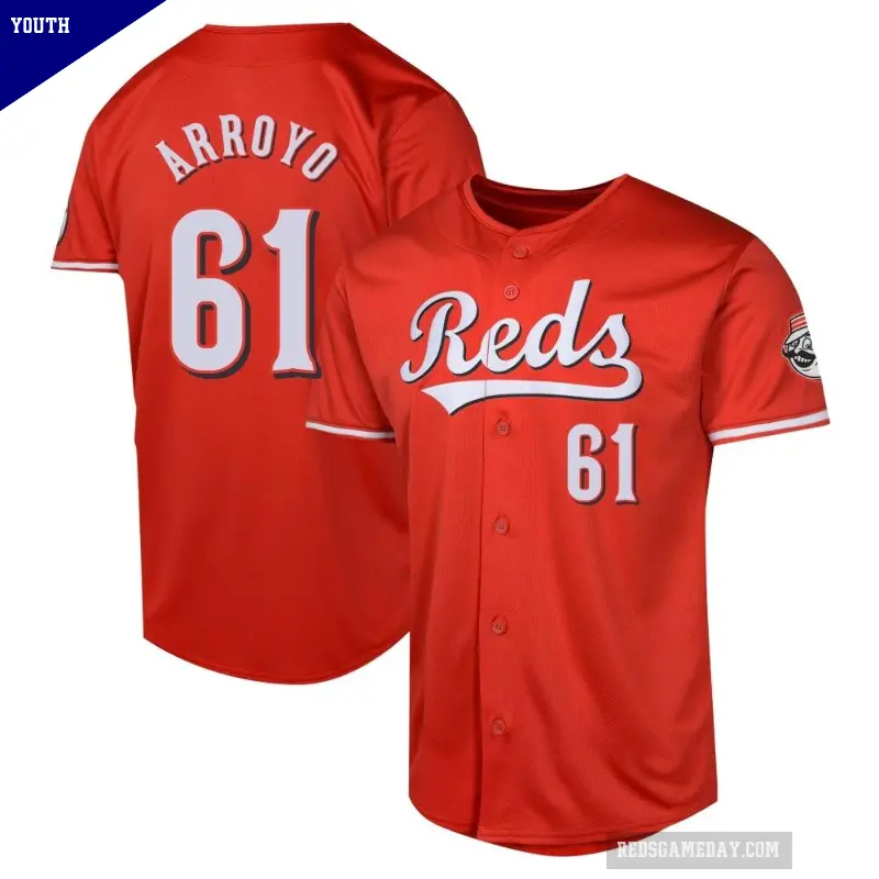 Youth No.61 Bronson Arroyo Cincinnati Reds Red Limited Alternate Jersey