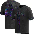 Youth No.68 Carson Spiers Cincinnati Reds Black Replica Holographic Alternate Jersey