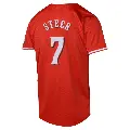 Youth No.7 Spencer Steer Cincinnati Reds Red Limited Alternate Jersey